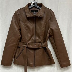 Kenneth Cole Reaction Brown Leather Jacket